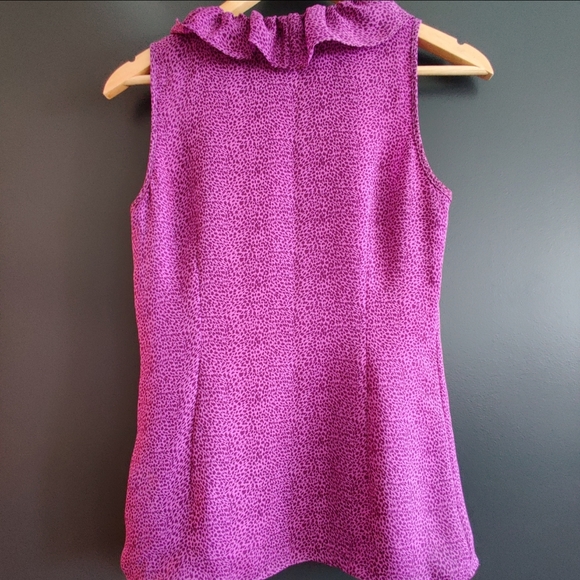 Purple/pink leopard print sleeveless blouse - Picture 2 of 3